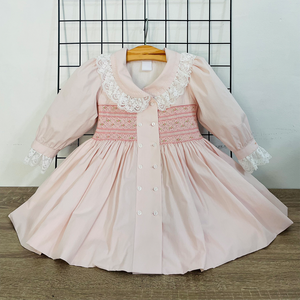 Girls Smocked Dresses Party for Baby Girl Long Sleeve Manufacturer Top Favorite Product Made in Vietnam - Product Image 1
