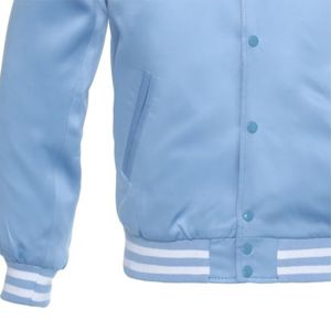 Chaqueta Bomber de satén auténtica: tela ligera y transpirable, ideal para ropa informal de moda y eventos especiales - Product Image 5