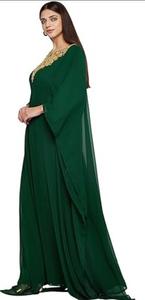 Vestido Largo Maxi Tipo Kaftan Dubai de ANIIQ para Mujer, Estilo Farshad, con Mangas Largas, Crepé, Modesto, Étnico, para Novia, Fiesta de Noche, Boda - Product Image 4