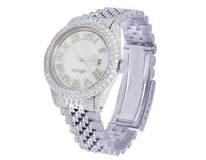 Montre de luxe pour homme entièrement sertie de diamants Moissanite, style Hip Hop, bijou de mode, mouvement à quartz, boîtier en acier inoxydable et verre - Product Image 1