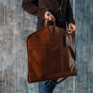 Sac de transport pour costume en cuir véritable léger et imperméable, sac de voyage pour costume, housse pour vêtements suspendus, cadeau pour garçons d'honneur, unisexe, Noël - Product Image 5