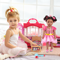 Poupée Reborn Daisy de 18 pouces, corps entier en vinyle, réaliste, petite fille afro-américaine aux cheveux bouclés, jouet doux, poupée de mode