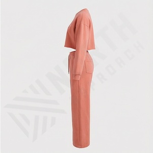 Conjunto Deportivo de Invierno para Mujer 2025, de Alta Calidad, Manga Larga, Ropa Deportiva de Gimnasio, 100% Algodón, Diseño 2 en 1 con Capucha - Product Image 3