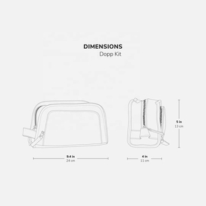 Leather Toiletry Bag Medium Size Classic Zipper Closure Durable Soft Handle Cosmetic Case for Travel - Product Image 2