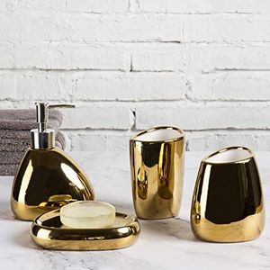 New Design Luxury Golden Bathroom <b>Set</b> With <b>Soap</b> Dispenser & Tray Tissue Holder Quality & Boxes Customize Size & Shape <b>Set</b> of 7 - Product Image 3
