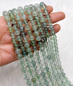 Cuentas de cristal de fluorita verde natural de primera calidad de 8 mm, redondas, para la fabricación de joyas y meditación, a precio de mayoreo. - Product Image 6