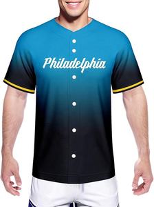 เสื้อเบสบอลแบบซับลิเมชั่นจากโรงงานโดยตรง ดีไซน์ใหม่สำหรับทีม  สามารถใส่ชื่อและหมายเลขได้ตามต้องการ ชุดกีฬาเบสบอลแบบซับลิเมชั่น - Product Image 5