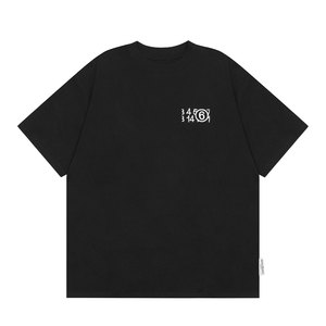 T-shirt ample pour homme avec logo brodé numérique, 100% coton, streetwear décontracté, manches courtes, pour un usage quotidien, hip-hop - Product Image 2