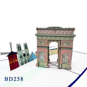 Handmade 3D Pop Paper Crafts Hanoi Available <b>Paris</b> Landmarks Pop-Up Card Laser Cut Design Offset Printing <b>Gifts</b> Love Style - Product Image 3