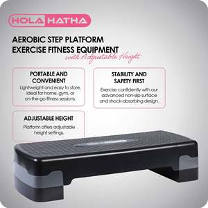 Stepper Portatile HolaHatha con Altezza Regolabile, Piattaforma per Esercizi Aerobici, Attrezzatura Fitness Realizzata in Materiale ABS Resistente - Product Image 2