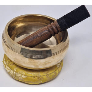 ขันร้องทำมือจากสแตนเลสขัดเงา ศิลปะแบบดั้งเดิมของชาวทิเบต สำหรับการทำสมาธิ โยคะ การบำบัดด้วยเสียง และการฝึกฝน - Product Image 6