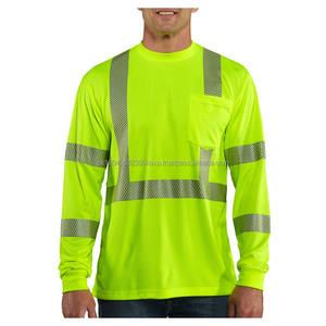 Vêtements de travail réfléchissants à manches longues, t-shirts de sécurité haute visibilité pour hommes, chemise de travail haute visibilité - Product Image 1