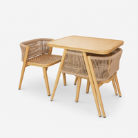 Ensemble de chaises longues en rotin, style minimaliste moderne et luxueux, idéal pour Instagram, avec structure en aluminium mobile, pour balcon et bistro