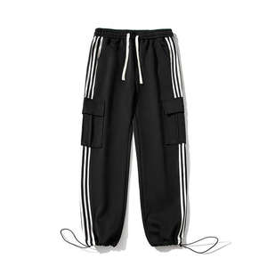 Venta al por mayor Pantalones atléticos para hombres 100% algodón Pantalones deportivos casuales de pierna ancha holgados Forro polar de color elástico de cintura alta - Product Image 6