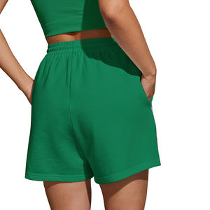 Pantalones cortos de chándal para mujer a la moda con precio al por mayor, pantalones cortos holgados de cintura alta con logotipo personalizado, transpirables, algodón 100%, nuevo diseño 2026 - Product Image 4