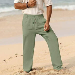 กางเกงวอร์มทรงหลวมลำลองผ้าลูกฟูกสำหรับชายหนุ่มฤดูใบไม้ร่วงและ100% ผ้าริ้วผ้าฝ้ายน้ำหนักเบาแนวราบป้องกันการเกิดขุยเอวกลางมีความยืดหยุ่น - Product Image 3