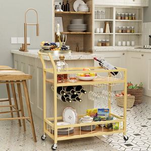 Carrito profesional para servir vino, carrito para el hogar, catering, hotel y restaurante de cocina, soporte para copas y vino - Product Image 2