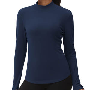 Camiseta de Manga Larga de Secado Rápido para Mujer, Cuello Alto, para Montar a Caballo, Camiseta Interior para Mujer - Product Image 1