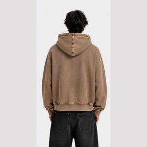 Sweat à capuche épais et délavé en molleton doux pour homme, idéal pour l'hiver - Product Image 4