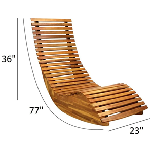 Chaise longue ergonomique en bois avec design à lamelles incurvées, parfaite pour la détente en intérieur ou en extérieur - Product Image 2