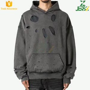 Sweat-shirt en coton 100% tricoté délavé, noir, coupe ample, épaules tombantes, streetwear décontracté, grande taille pour homme - Product Image 2