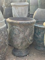 VIETNAM GÉANT FAIT À LA MAIN ANCIENNE ROUILLE ATLANTIS POTS DE JARDIN PLANTEURS VASES EN CÉRAMIQUE POTERIE EXTRA LARGE POUR L'EXTÉRIEUR