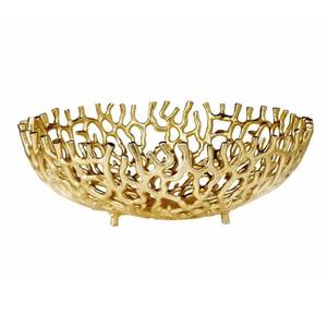 Nouveau modèle de branche de corail Bol décoratif rond en métal Bol à fruits en métal Table à manger Centre de table Bol en aluminium - Product Image 1