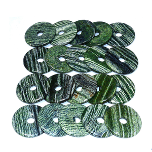 Donuts de Cristal Natural, Donuts de Piedra de Cristal Zebra Verde, Gemas de Cristal, Gemas de Reiki, Donuts Curativos, Ágata, Mayorista - Product Image 1