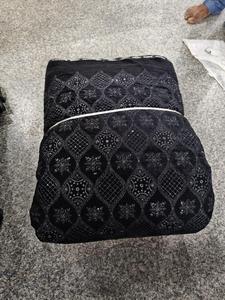 Tejido de satén tejido Dobby hecho a mano con bordado para bodas, fiestas y ocasiones especiales, ropa y textiles para el hogar - Product Image 4