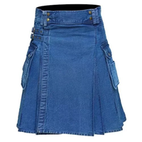 Celana Denim Biru Langit Buatan Tangan Skotlandia, Bernapas, Warna Denim, Model High Street, Pinggang Sedang, Bahan Rajut Lembut, Logo Rajut 3D, Serbaguna, Pria
