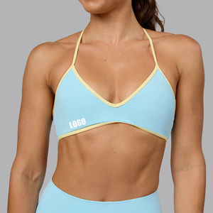 Fabricants de logo personnalisé soutien-gorge de haute qualité en polyester spandex à bretelles fines pour femmes - Product Image 1