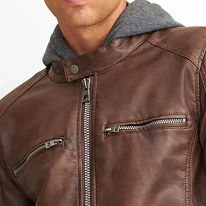 Chaqueta de Cuero Premium para Hombre OEM, Invierno, Impermeable, Cortavientos, Alta Calidad, Moderna, Suave, Transpirable, de Cuero Vacuno - Product Image 3