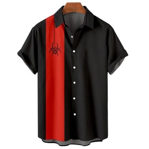 Camisa Vintage para Hombre, Camisa Polo a Rayas con Patrón de Moda, Tops, Ropa de Verano para Hombre, Camisas con Botones de Manga Corta - Product Image 2