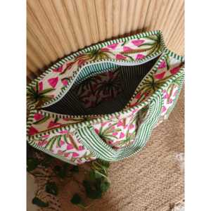 Bolso Tote Pequeño de Lona de Algodón Estilo Bohemio Tropical Tango, con Cremallera, Resistente al Agua, Portátil para el Verano, Personalizable - Product Image 1