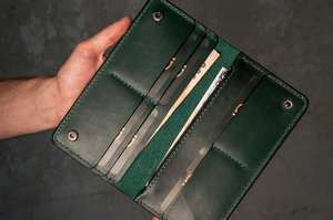 Porte-cartes en cuir pour femmes de grande capacité Portefeuille à la mode Porte-cartes en cuir à double fermeture éclair LWM-0030 - Product Image 3