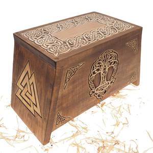 Martillo de Thor, urna de madera para cenizas humanas, caja conmemorativa, recuerdo tallado a mano, urnas de cremación, cajas de cremación para entierro - Product Image 6