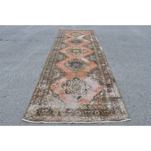 Tapis turc vintage vert orange 4,5x12,9 pieds - Product Image 1