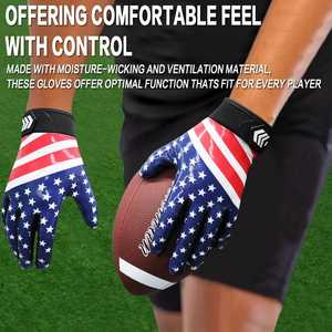 Gants de football américain en plein air super collants pour enfants, nouvelle arrivée, conception personnalisée, gants récepteurs - Product Image 5