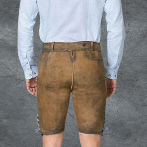 Pantalones cortos Lederhosen Trachten personalizados | Estilo bávaro vintage | Cuero de cabra sostenible | Herbst Oktoberfest Ready | Envío rápido OEM - Product Image 3