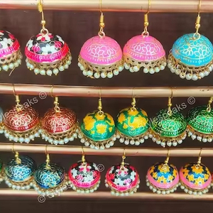 Assorted Lot of Meenakari Earrings Indian Handmade Jewellery Wedding Favor Bridesmaid <strong>Gifts</strong> Mehendi Sangeet Ceremony <strong>Gifts</strong> - Product Image 2