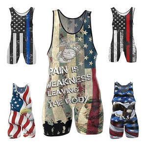 Camiseta de lucha libre profesional personalizada de alta calidad Spandex/poliéster para hombres con sublimación personalizable Color y diseño - Product Image 1