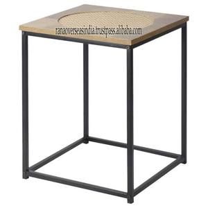 Madera superior natural moderna de alta calidad con marco de metal negro Mesa central Enorme mesa auxiliar a pedido Uso para oficina a buen precio - Product Image 3