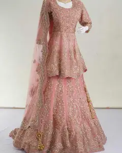 DABKA-NEW--DESIGN de boda con cuentas de cristal, vestido de novia, indio/paquistaní, con LEHENGA, cuentas de cristal, 2022