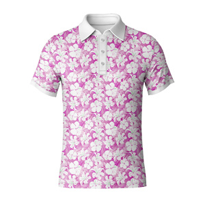 Polo de Golf de alta calidad 2025, logotipo bordado personalizado, poliéster, Spandex, estampado por sublimación, Polo de Golf de ajuste seco con cuello de costilla - Product Image 5
