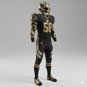 ชุดยูนิฟอร์มอเมริกันฟุตบอลแบบสั่งทำพิเศษ ชุดเต็ม กางเกงขาสั้น แห้งเร็ว ระบายอากาศได้ดี น้ำหนักเบา พร้อมหมายเลขผู้เล่น โลโก้ และชื่อทีม - Product Image 6