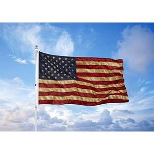 USA TOP FLAGSINC Bandera Americana Vintage Teñida con Efecto de Té 4x6 con Ojales de Latón Envejecido, Decoración de Pared Resistente 215g - Product Image 2
