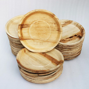Grande Qualité Jetable Biodégradable Areca Feuille de Palmier Assiettes Rondes Assiettes Mariages Pique-Nique Fêtes Traiteur Service Alimentaire - Product Image 5