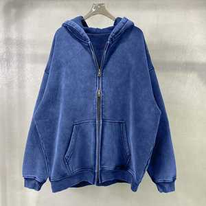 Sweat-shirt à capuche en molleton à logo personnalisé vintage délavé à l'acide, poids lourd, 100% coton, coupe régulière, poche, pour homme, streetwear d'hiver - Product Image 5