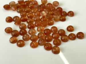 Natural Sunstone Round Cabochon 4mm Calidad AAA-Calidad superior Sunstone Round Cabochon - Product Image 3