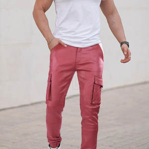 Pantalon en cuir pour homme de haute qualité, léger, décontracté, taille mi-haute, logo personnalisé, vêtements d'extérieur, taille sur mesure, service OEM - Product Image 2